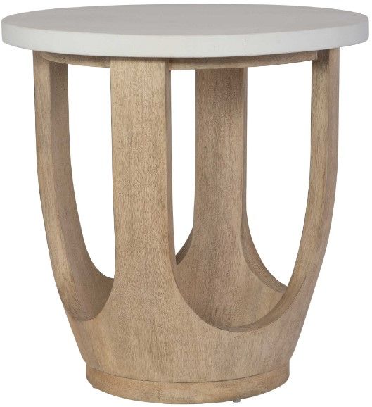 Uttermost® Tatli Ivory Side Table with Light Oatmeal Base-0