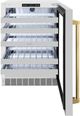 ZLINE Touchstone Autograph Edition 24" Stainless Steel Wine Cooler with Glass Door and Polished Gold Handle-1