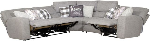 Catnapper® Rockport 5-Piece Gray Manual Reclining Curved Sectional-2