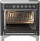 Ilve® Majestic III 36" Graphite Matte Pro Style Induction Range with Triple Glass Door and Chrome Trim-1