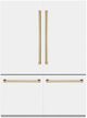 ZLINE Autograph Edition 60" 32.2 Cu. Ft. White Matte Built-In French Door Refrigerator with Water Dispensers, Ice Makers, and Polished Gold Accents-0