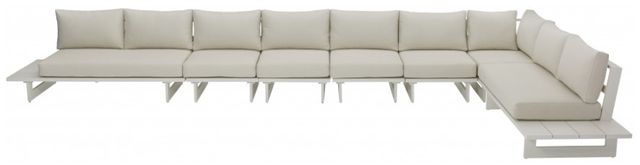 Meridian Furniture Maldives 4-Piece Cream/White Aluminum/Fabric 212" Outdoor Modular Sectional-1