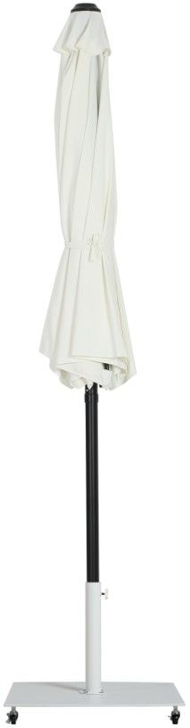 Meridian Furniture Fiji Matte Black/Matte White/White Aluminum Outdoor Patio Umbrella and Square Base-1