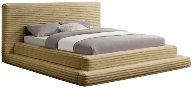 Meridian Furniture Drew Camel Queen Upholstered Panel Bed-0