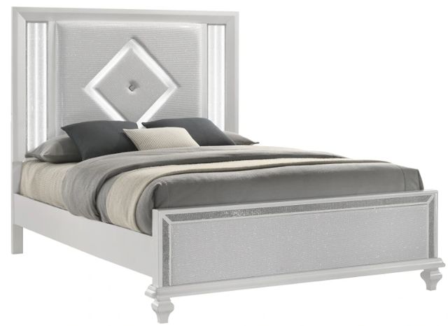 New Classic® Home Furnishings Stardust White Queen Panel Bed-0