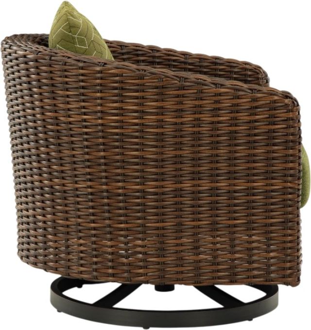 Signature Design by Ashley® Horizon Hall Brown/Green Aluminum/Fabric/Resin Outdoor Swivel Lounge Chair-2