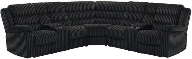 Coaster® Atkinson Black Upholstered Reclining Sectional Sofa-0