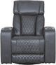 Primo™ International Heritage Colton Leather-Match Charcoal Manual Swivel Glider Recliner-2