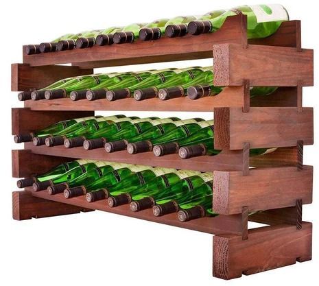 Vinotemp® 36 Bottle Modular Cherry Wine Rack-1