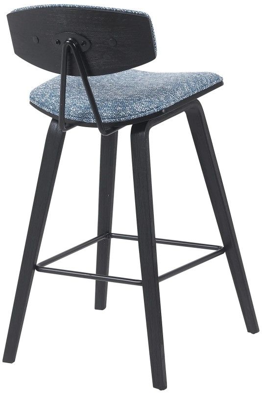 Armen Living Fox 4-Piece Black/Blue Barstool Set-3