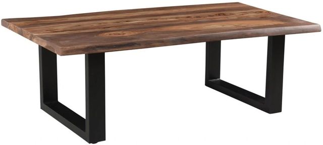Coast2Coast Home™ Bozeman Brown Cocktail Table with Black Base-0