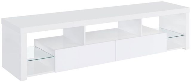 Coaster® Jude Glossy White TV Stand-0