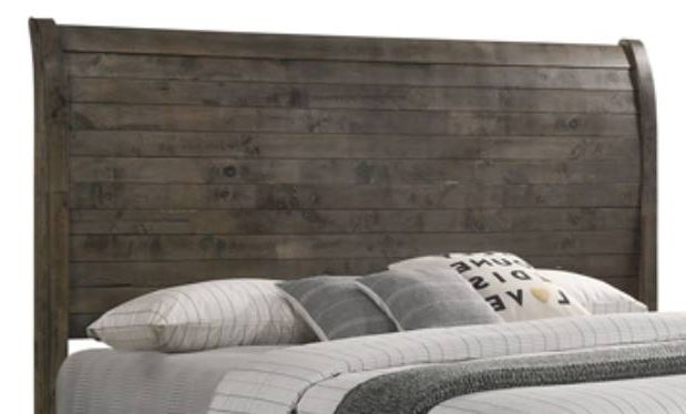 American Wholesale Furniture Cassidy Dark Vintage Grey King Panel Bed-1