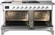 Ilve® Majestic III 60" Custom Pro Style Dual Fuel Natural Gas 7 Burner Range with Solid Door and Chrome Trim-1