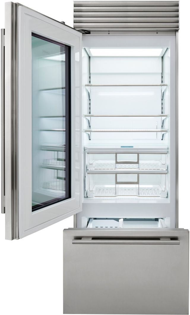 Sub-Zero® Classic Series 30" 17 Cu. Ft. Stainless Steel Built-In Bottom Freezer Refrigerator-1