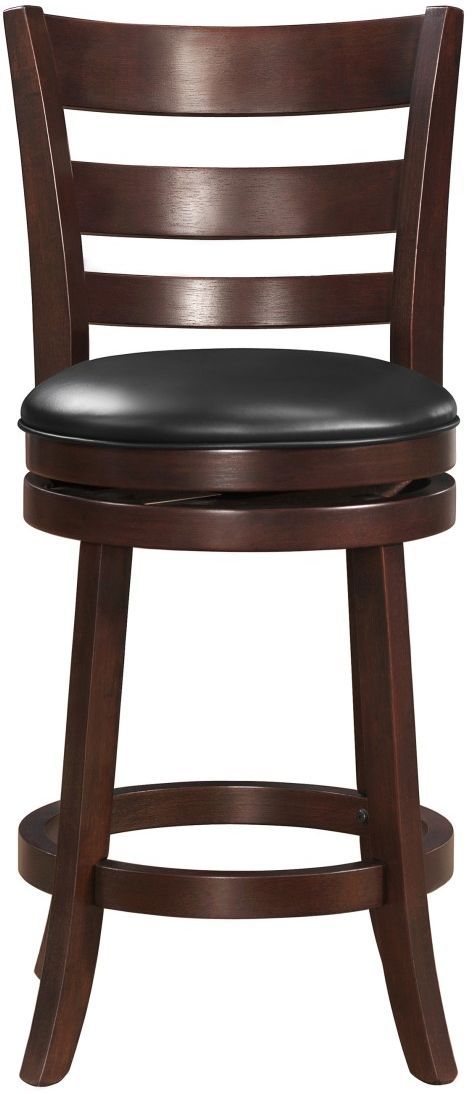 Homelegance® Edmond Black/Dark Cherry Swivel Counter Chair-2