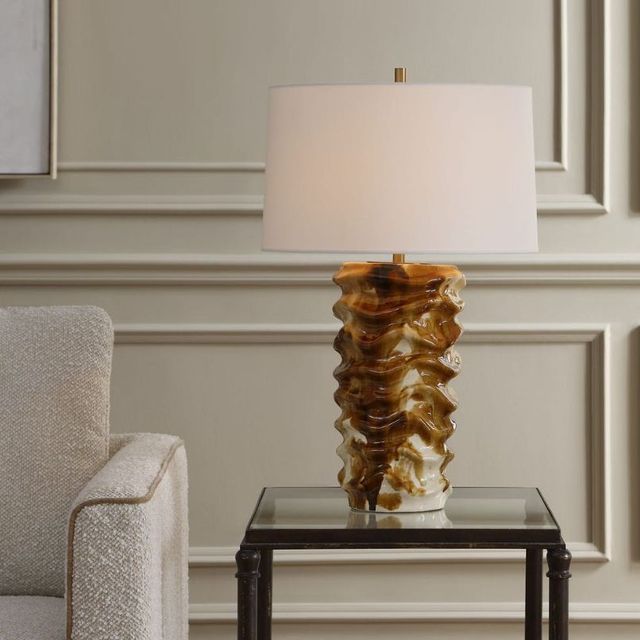 Uttermost® Bassa Brown/Cream Glazed Table Lamp-1