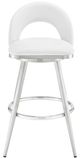 Armen Living Charlotte Brushed Stainless Steel/White 26'' Barstool-1