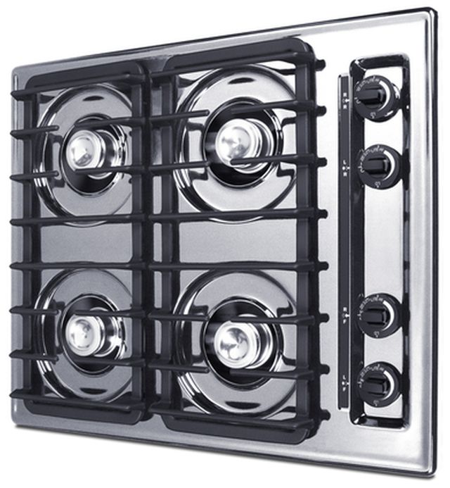 Summit® 24" Chrome Gas Cooktop-1