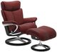 Stressless® by Ekornes® Customizable Magic Small Manual Recliner and Ottoman with Signature Base-0