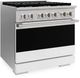 ZLINE Marino 36" Stainless Steel Pro Style Gas Range with White Matte Door-3