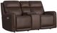 Flexsteel® Alister Burnt Umber Power Gliding Recliner Loveseat with Console-0