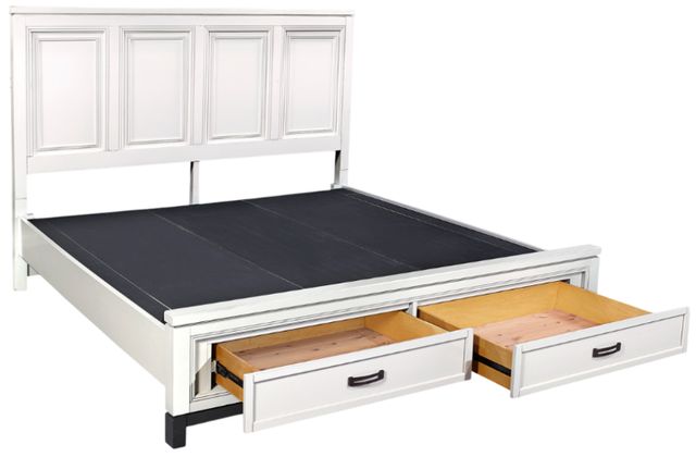 aspenhome® Hyde Park White Queen Panel Storage Bed-1