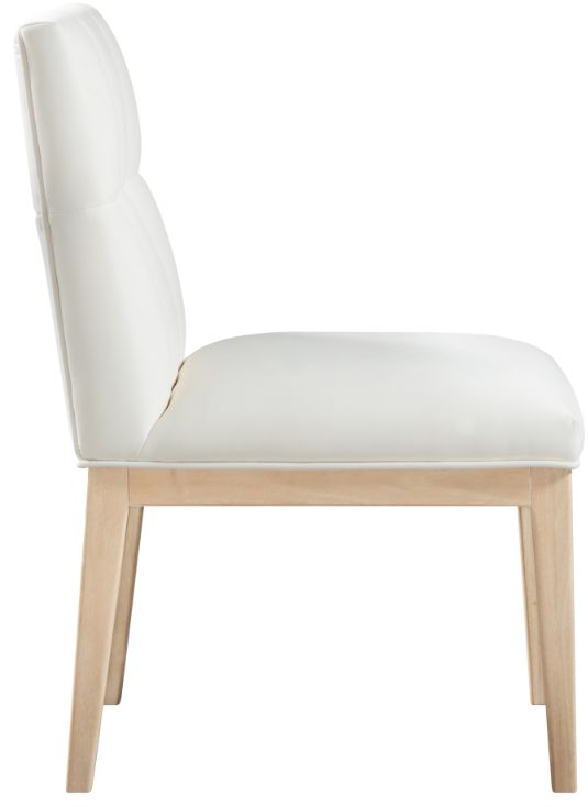 Meridian Furniture Adrian Cream/Natural Leather Upholstered Dining Side Chair-3