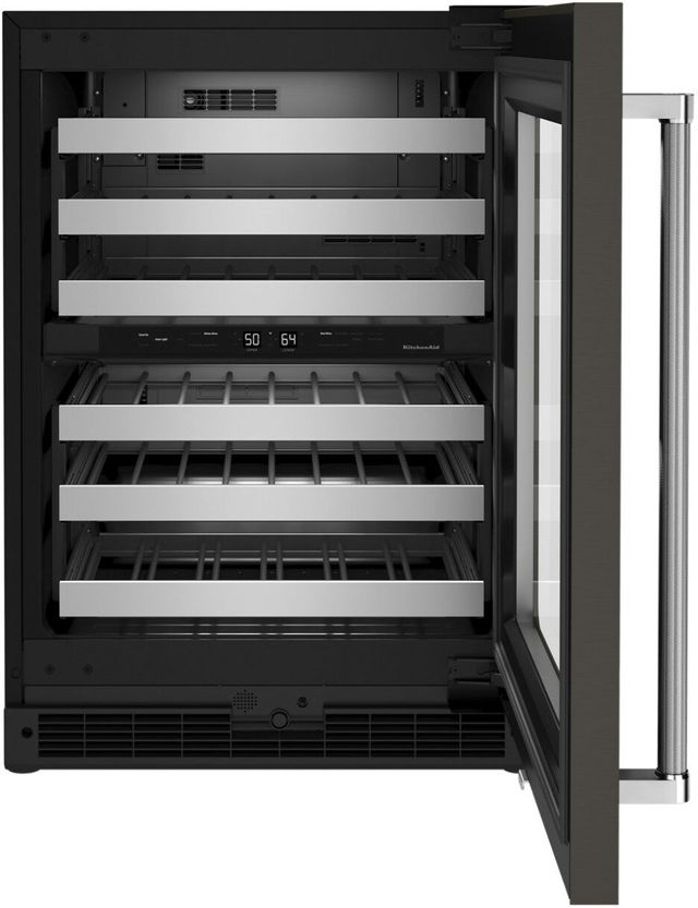KitchenAid® 24" Black Stainless Steel Wine Cooler-4