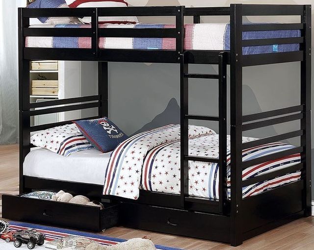Furniture of America® California Black Twin/Twin Bunk Bed-1