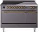 Ilve® Nostalgie II Series 48" Graphite Matte Pro Style Induction Range-0