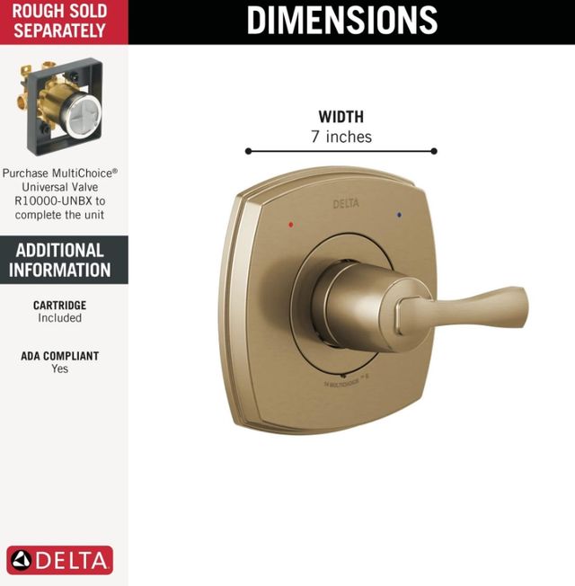 Delta Stryke® 14 Series Lumicoat® Champagne Bronze Valve Only-1