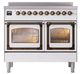 Ilve® Nostalgie II Noblesse 40'' White Pro Style Induction Range with Burnished Trim-1