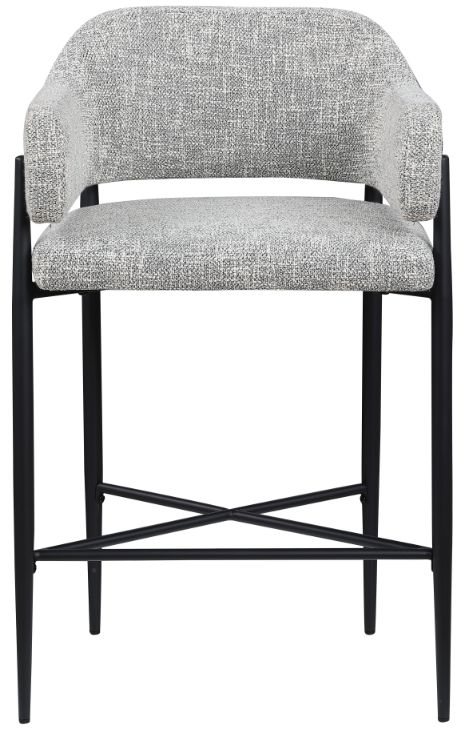 Meridian Furniture Dame Gray/Black Upholstered Counter Stool-1