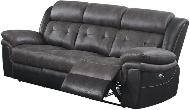 Coaster® Saybrook Charcoal and Black Tufted Cushion Power Sofa-0