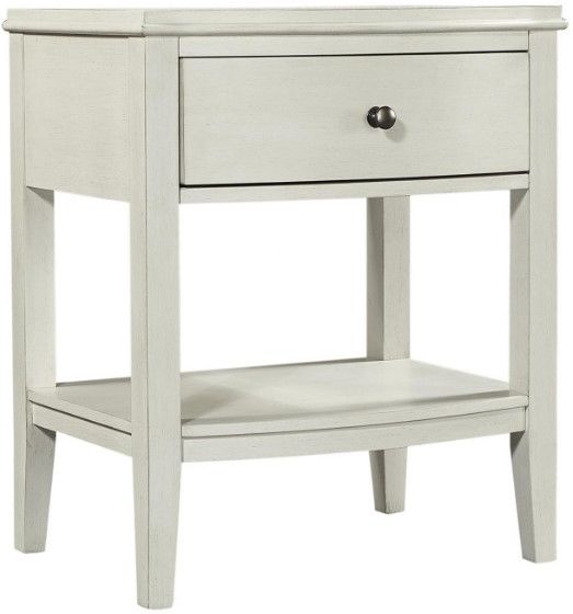 aspenhome® Charlotte Pebble White 1-Drawer Nightstand-0