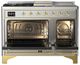 Ilve® Majestic III 48" Stainless Steel Pro Style Dual Fuel Liquid Propane Range with Triple Glass Door and Brass Trim-1