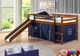 Donco Kids Light Espresso Twin Loft Bed With Blue Tent Kit-1