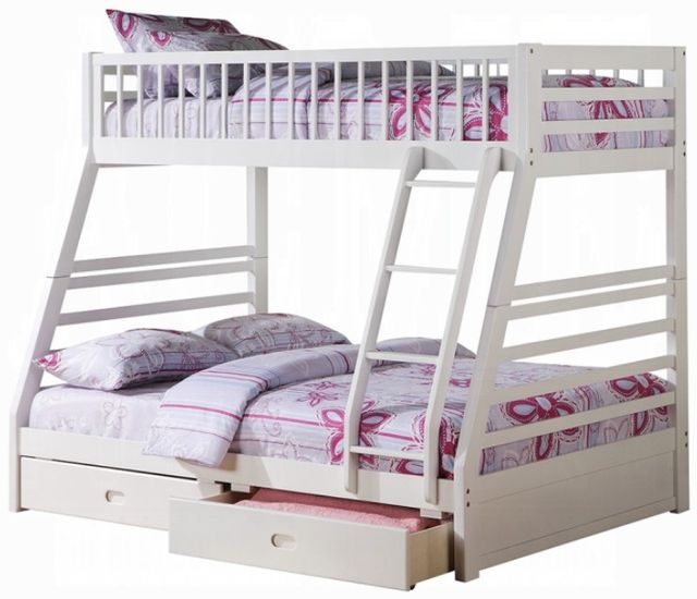 ACME Furniture Jason White Twin Over Full Bunk Bed with Storage-0