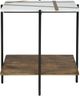 Signature Design by Ashley® Braxmore White Marble Top Accent Table with Light Brown Shelve and Black Stand-1