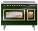 Ilve® Nostalgie II Noblesse 48'' Emerald Green Pro Style Induction Range with Brass Trim-1