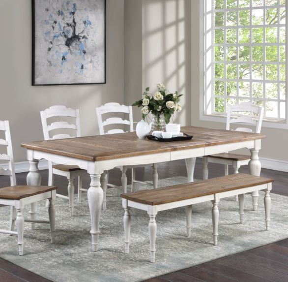 Winners Only® Augusta Rustic Brown/White Dining Side Chair-1
