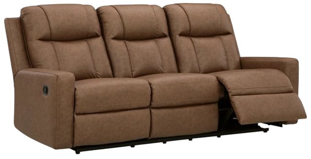 Benchcraft® Mackmenville Caramel Manual Reclining Sofa-1