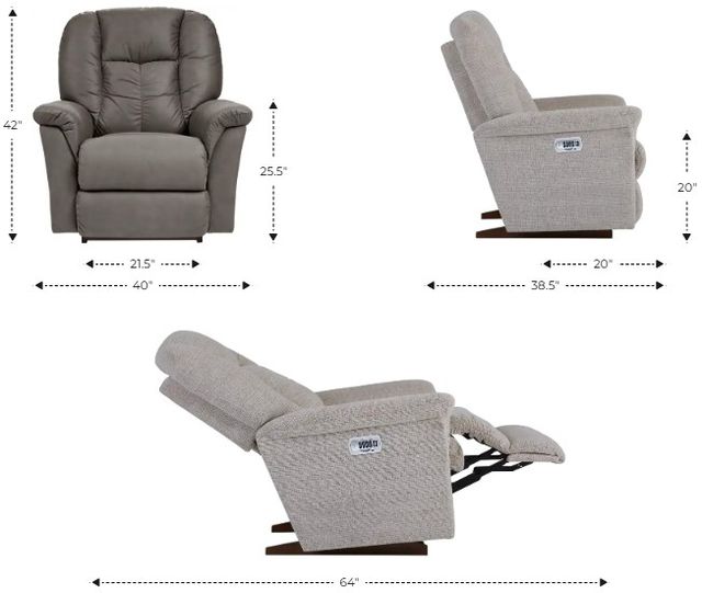 La-Z-Boy® Jasper Sand Power Rocking Recliner with Headrest and Lumbar-2