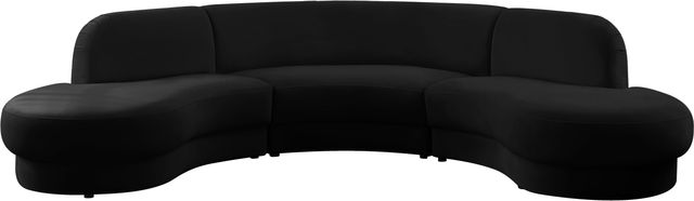 Meridian Furniture Rosa 3-Piece Black Velvet Sectional-0