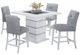 Global Furniture USA Monaco 5-Piece White Square Bar Set-0