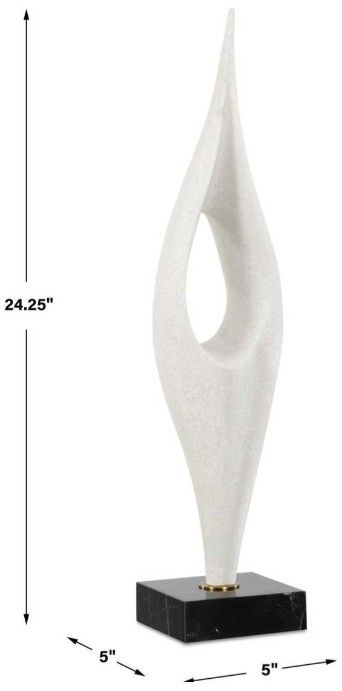Uttermost® Fluid Matte White Drop Sculpture-2