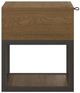 HH2 Home Reserve Light Brown End Table with Brushed Bronze Base-3