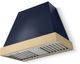 La Cornue CornuFé Euclid 36" Goodwood Blue Wall Mounted Range Hood with Brushed Brass Trim-0