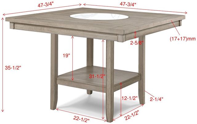 Crown Mark Fulton Beige Counter Height Dining Table-2